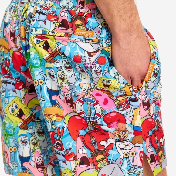 🆕 Opposuits Nickelodeon SpongeBob Frenzy Swim Short Men’s Size Small - Picture 2 of 14